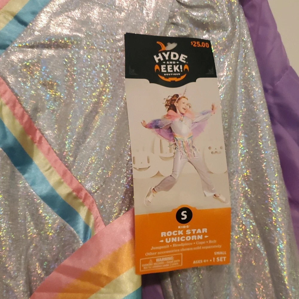Rock Star Unicorn Costume‎ - Silver and Multicolor - Picture 2 of 9